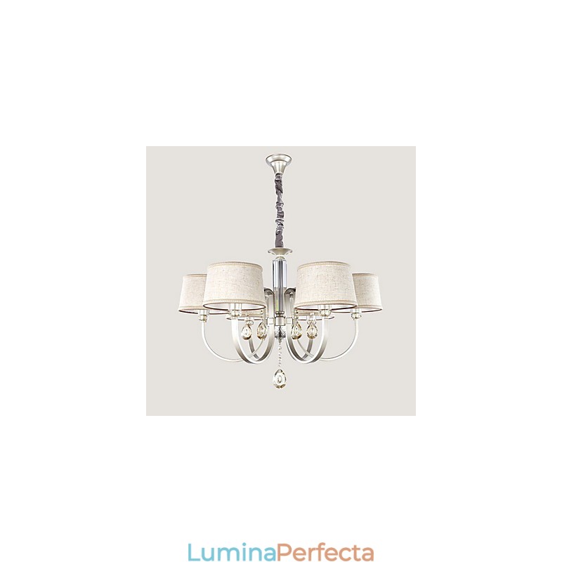 Candelabru din metal cu pictură în cristal de țară