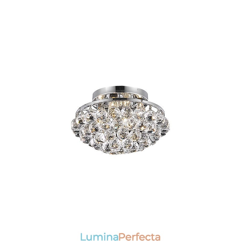 Lumini moderne cu 4 lumini, cu picături de cristal rotunde