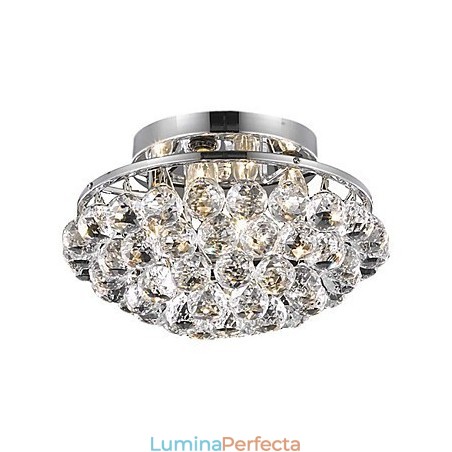 Lumini moderne cu 4 lumini, cu picături de cristal rotunde Lumini moderne cu 4 lumini, cu picături de cristal rotunde