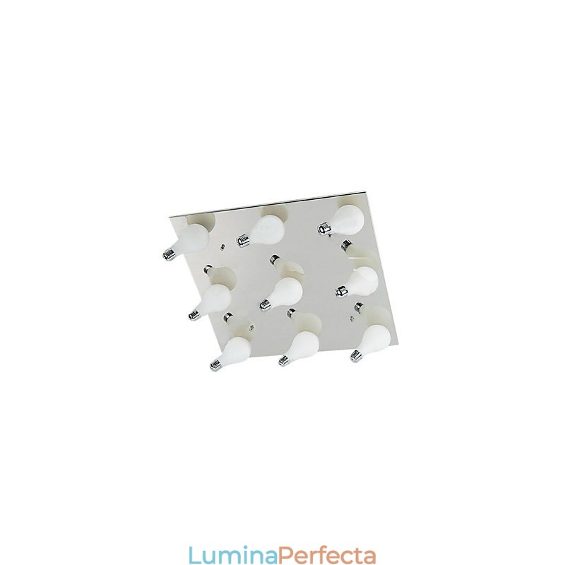 Montaj modern cu 9 lumini pătrate (bază bec G4)
