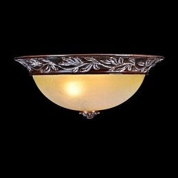 Lumină pentru montare încasată, alb, galben, sticlă, rășină, argint sculptat, clasic european