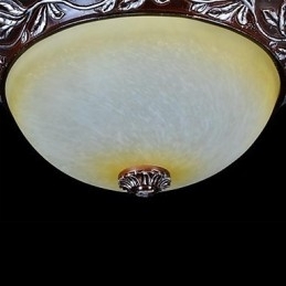 Lumină pentru montare încasată, alb, galben, sticlă, rășină, argint sculptat, clasic european