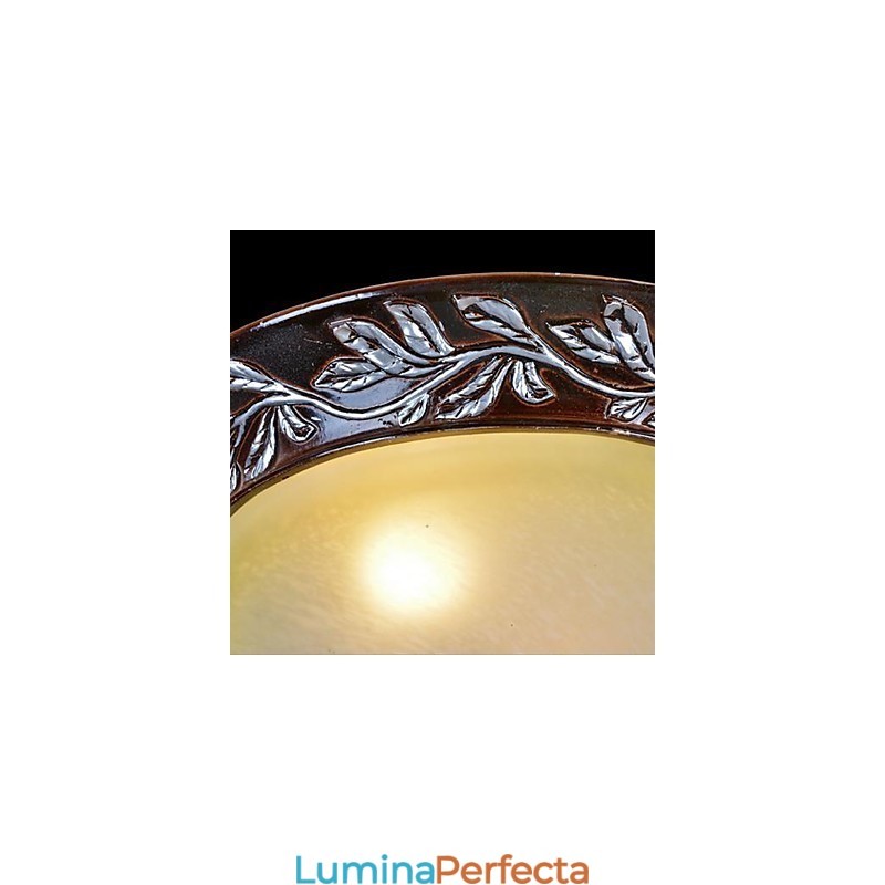 Lumină pentru montare încasată, alb, galben, sticlă, rășină, argint sculptat, clasic european
