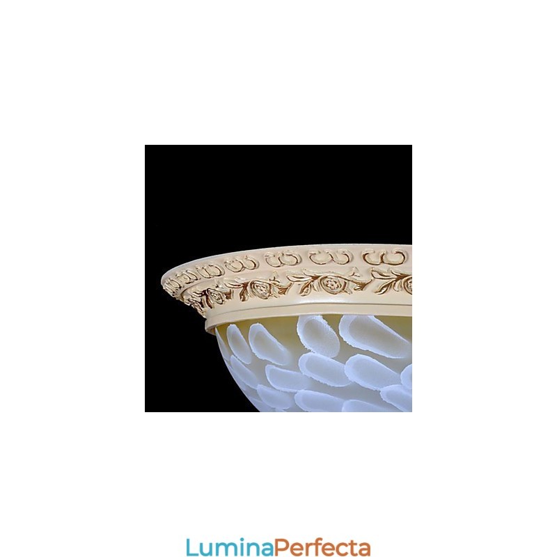 Lumină albă cu montare încastrabilă, rășină de sticlă, sculptură în aur, clasic european
