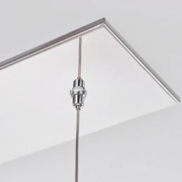 Lampă suspendată modernă, contemporană, din metal cromat, din cristal