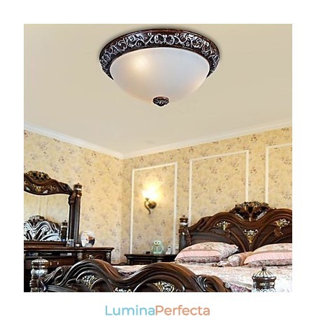 Lumină cu montare încasată, rășină de sticlă, sculptură în argint, clasic european Lumină cu montare încasată, rășină de sticlă, sculptură în argint, clasic european