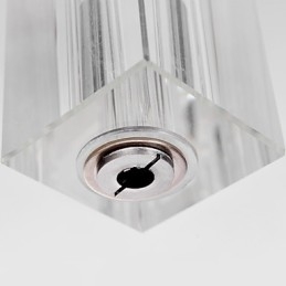 Lampă suspendată modernă, contemporană, din metal cromat, din cristal