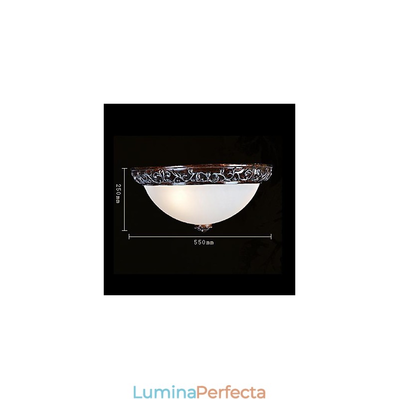Lumină cu montare încasată, rășină de sticlă, sculptură în argint, clasic european