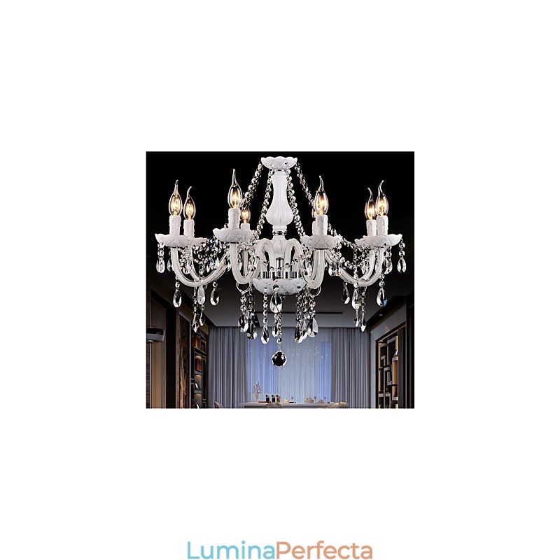 Candelabru Cristal Modern 8 Lumini Contemporan Sticla
