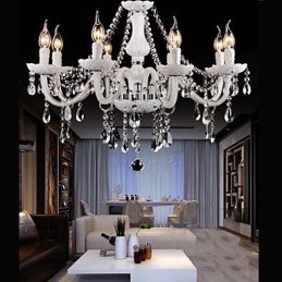 Candelabru Cristal Modern 8 Lumini Contemporan Sticla
