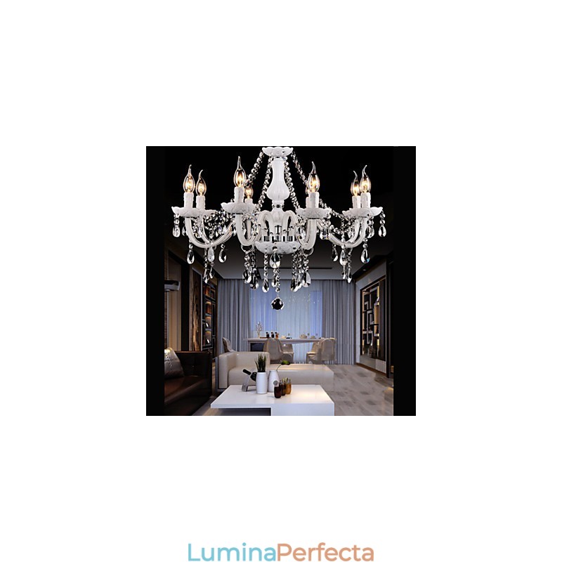 Candelabru Cristal Modern 8 Lumini Contemporan Sticla