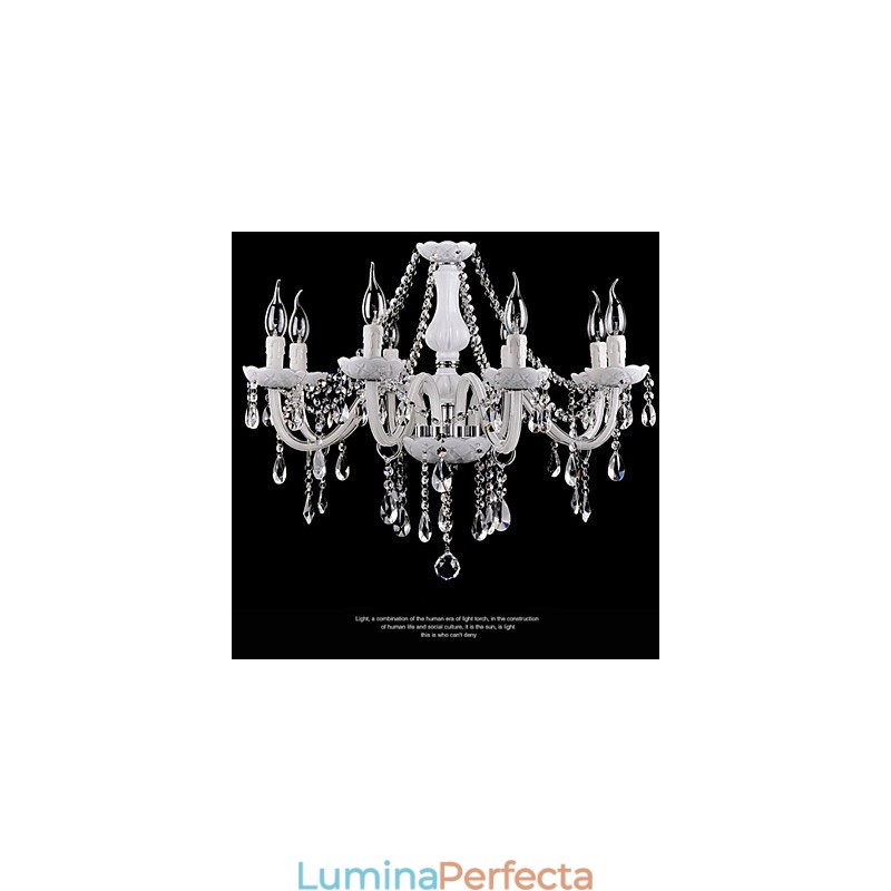 Candelabru Cristal Modern 8 Lumini Contemporan Sticla