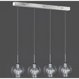 Lampă suspendată modernă contemporană tradițională clasică din metal cromat. Lampă suspendată pentru copii cu 4 lumini