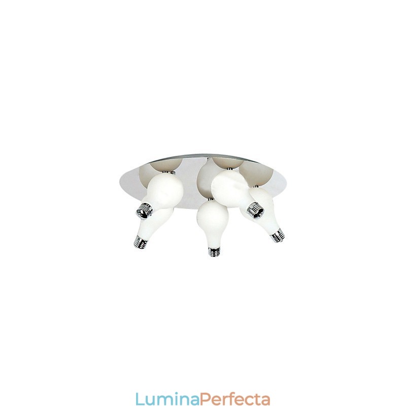 Montaj modern cu 5 lumini rotunde (baza becului G4)