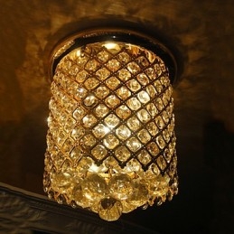 Crystal Modern Flush Mount Aur, finisat în formă de spirală