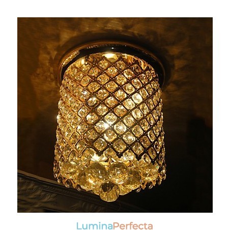 Crystal Modern Flush Mount Aur, finisat în formă de spirală