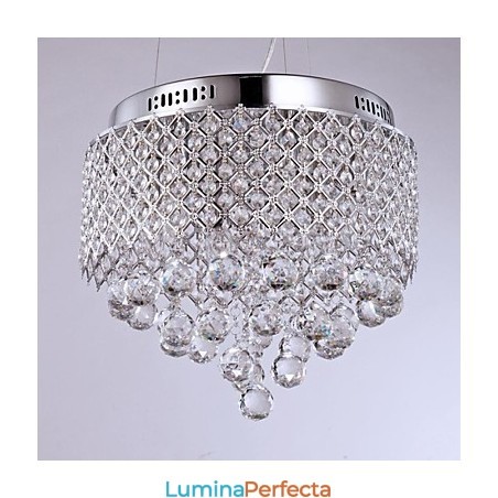 Montaj încastrat din metal cromat din cristal modern contemporan Montaj încastrat din metal cromat din cristal modern contemporan