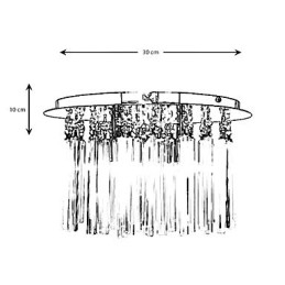 Suport semi-încastrabil din cristal modern cu 4 lumini (bază bec G9)