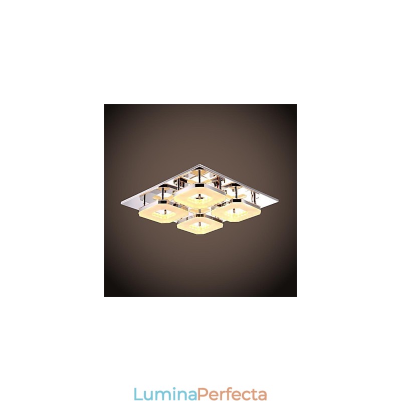 Montaj acrilic cu 4 lumini, oțel inoxidabil galvanizat modern din acril