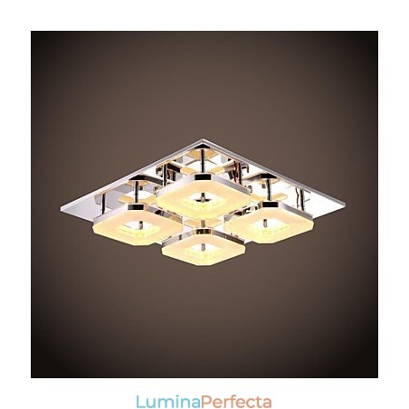 Montaj acrilic cu 4 lumini, oțel inoxidabil galvanizat modern din acril