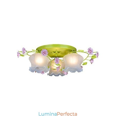 Lampă Creativă Trandafir De Grădină Cald Trei Plafoniere Simple