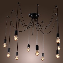 Candelabru Design Vintage Becuri incluse Living 10 Lumini Pandantiv