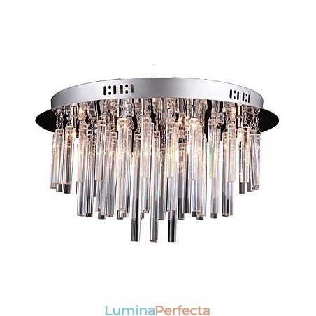 Candelabru modern din cristal cu 12 lumini Candelabru modern din cristal cu 12 lumini