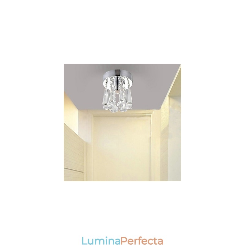 Montaj semi-încastrabil cu 1 lumină din cristal