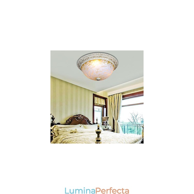 Lumină albă cu montare încastrabilă, rășină de sticlă, sculptură în aur, clasic european