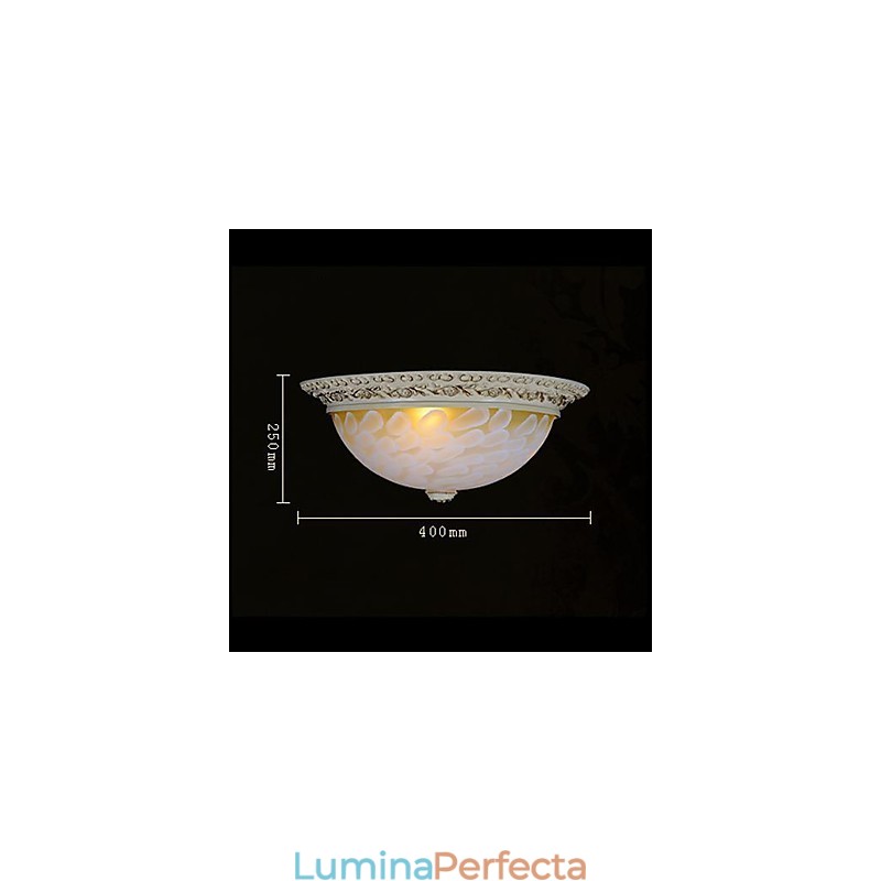 Lumină albă cu montare încastrabilă, rășină de sticlă, sculptură în aur, clasic european