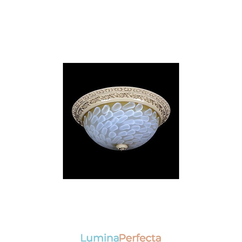 Lumină albă cu montare încastrabilă, rășină de sticlă, sculptură în aur, clasic european