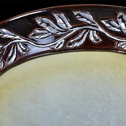 Montare încasată, alb, galben, sticlă, rășină, argint, sculptură, clasic european