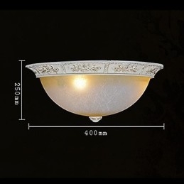Montaj încastrat alb Galben deschis, alb, sticlă, rășină, model sculptat, clasic european