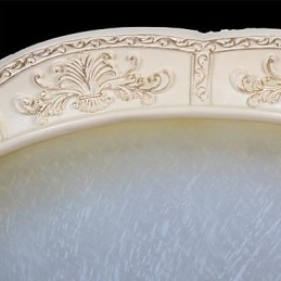 Montaj încastrat alb Galben deschis, alb, sticlă, rășină, model sculptat, clasic european