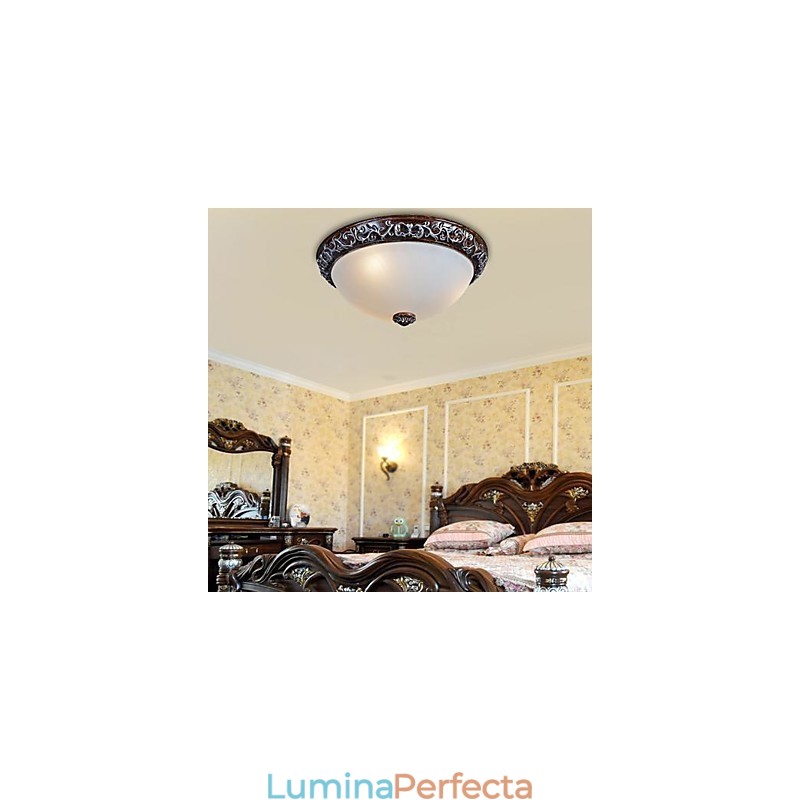 Lumină cu montare încasată, rășină de sticlă, sculptură în argint, clasic european