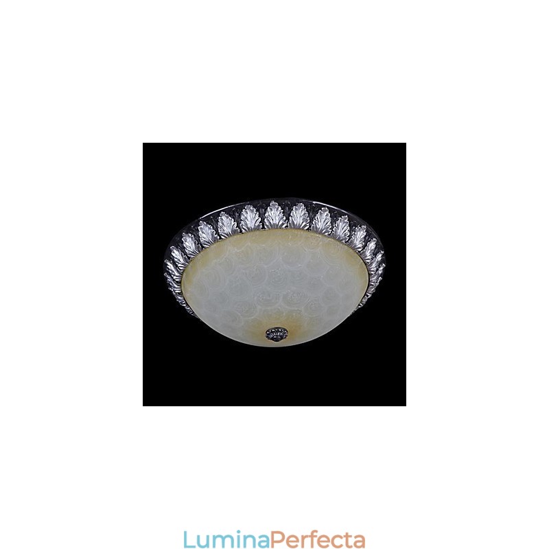 Model de lumină cu montare încasată, rășină de sticlă, sculptură în argint, clasic european
