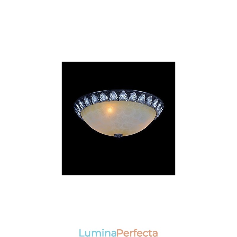 Model de lumină cu montare încasată, rășină de sticlă, sculptură în argint, clasic european