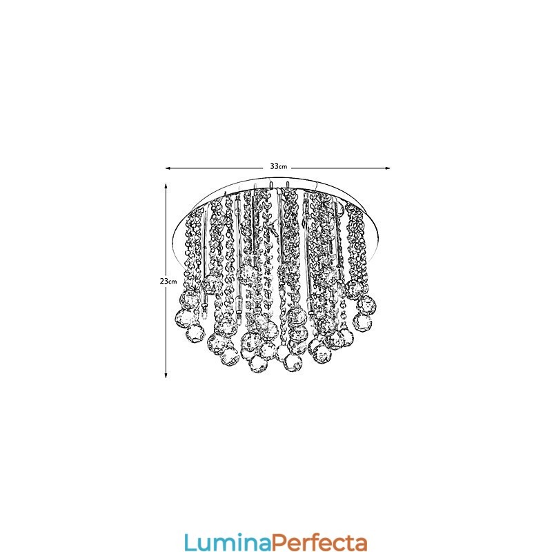 Suport semi-încastrabil din cristal modern cu 8 lumini (bază bec G4)