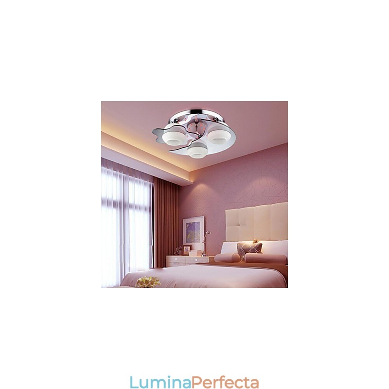 Plafon cu 3 lumini Modern Fashion Contracted Alb Oțel inoxidabil Metal