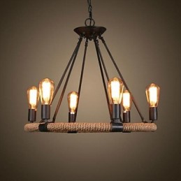 Tradițional Clasic Rustic Lodge Retro Country Vintage Pictură Metal Pendant Lampă
