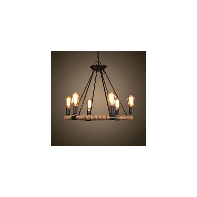 Tradițional Clasic Rustic Lodge Retro Country Vintage Pictură Metal Pendant Lampă