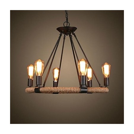 Tradițional Clasic Rustic Lodge Retro Country Vintage Pictură Metal Pendant Lampă
