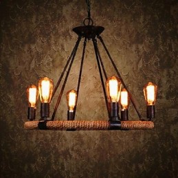 Tradițional Clasic Rustic Lodge Retro Country Vintage Pictură Metal Pendant Lampă