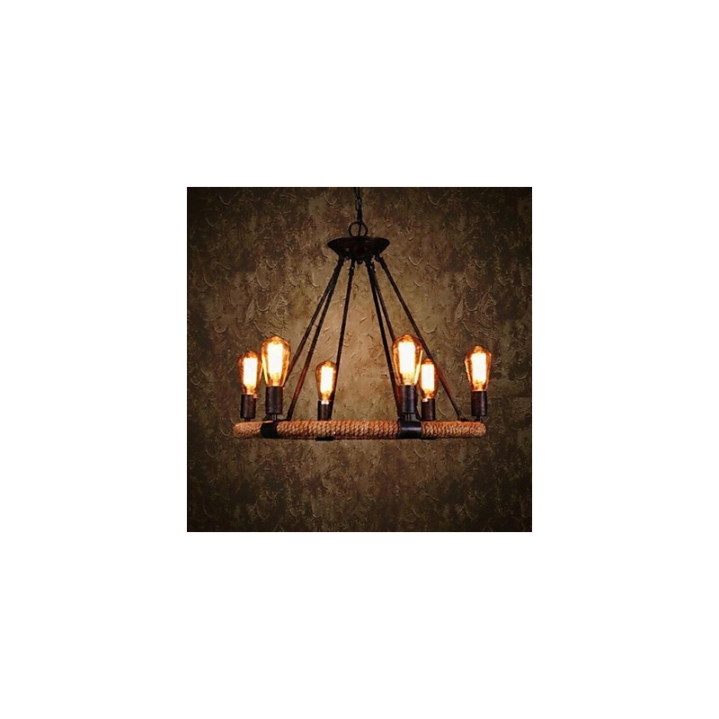 Tradițional Clasic Rustic Lodge Retro Country Vintage Pictură Metal Pendant Lampă
