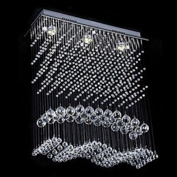 Candelabru din cristal galvanizat, modern și contemporan, montat încastrat