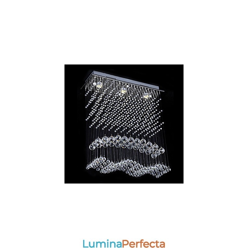 Candelabru din cristal galvanizat, modern și contemporan, montat încastrat