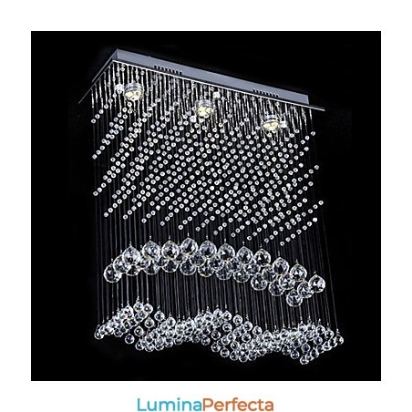 Candelabru din cristal galvanizat, modern și contemporan, montat încastrat