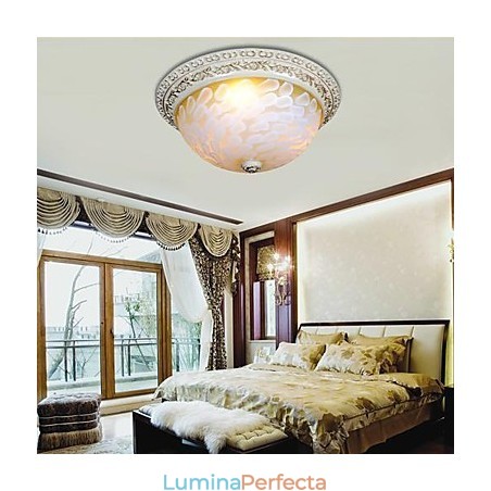 Lumină albă cu montare încastrabilă, rășină de sticlă, sculptură în aur, clasic european