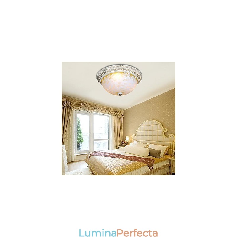 Lumină albă cu montare încastrabilă, rășină de sticlă, sculptură în aur, clasic european