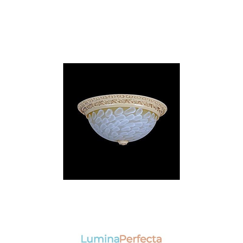 Lumină albă cu montare încastrabilă, rășină de sticlă, sculptură în aur, clasic european